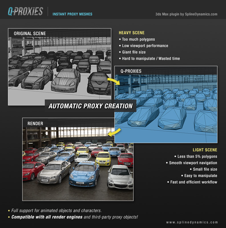 Q-Proxies – Optimize Complex Scenes in 3ds Max(Q-Proxies v1.20)-2